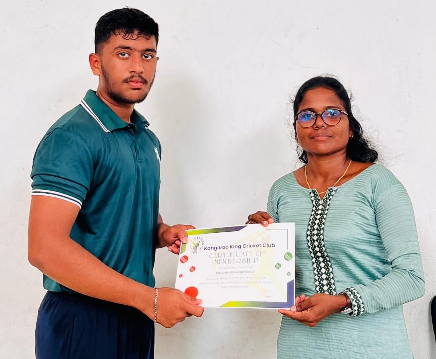 கங்காரூ கிங் கிரிக்கெட் கழக சான்றிதழ் வழங்கும் நிகழ்வு